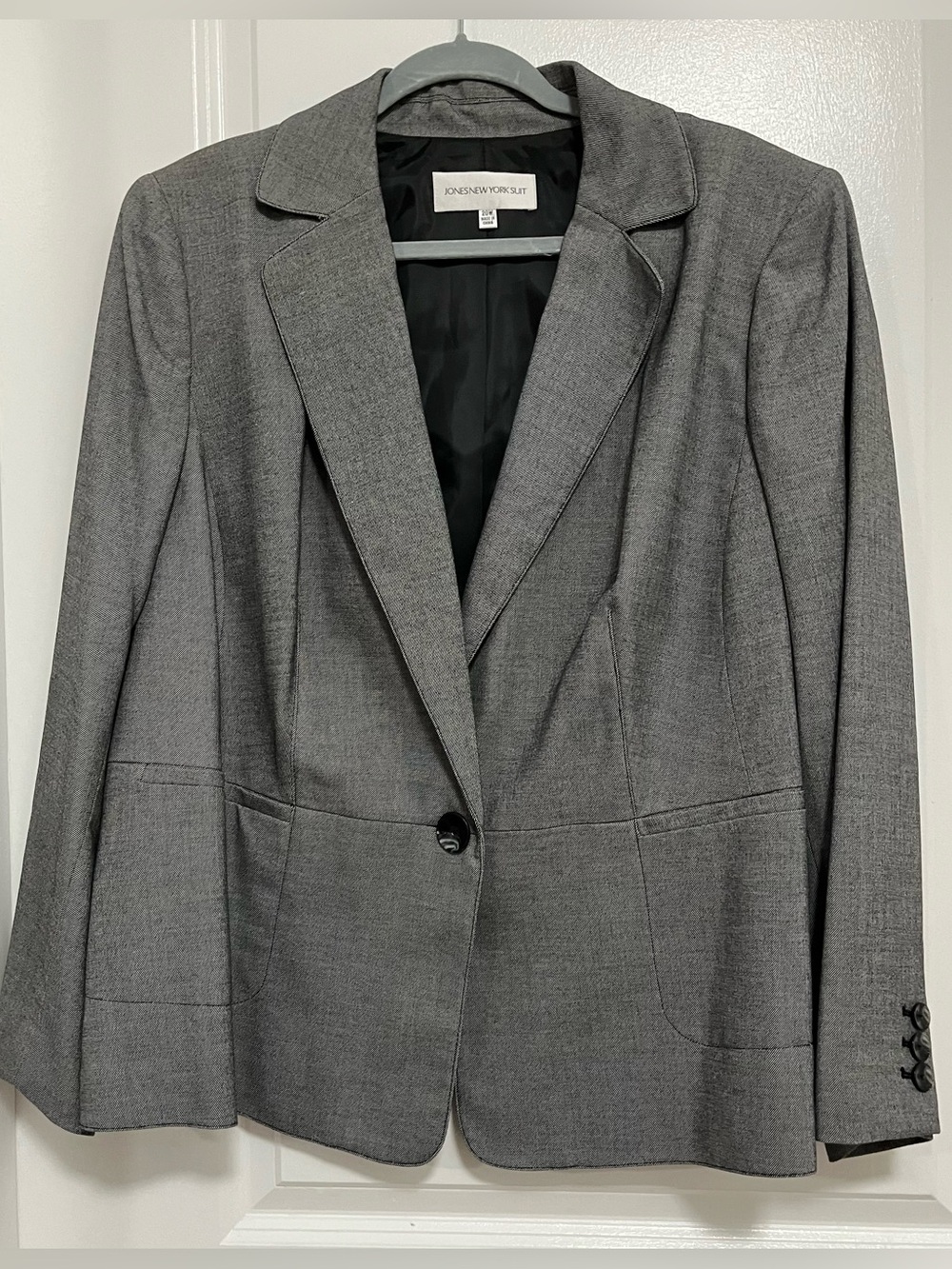 Jones New York Gray Blazer Size 20W Plus Tailored Career Jacket